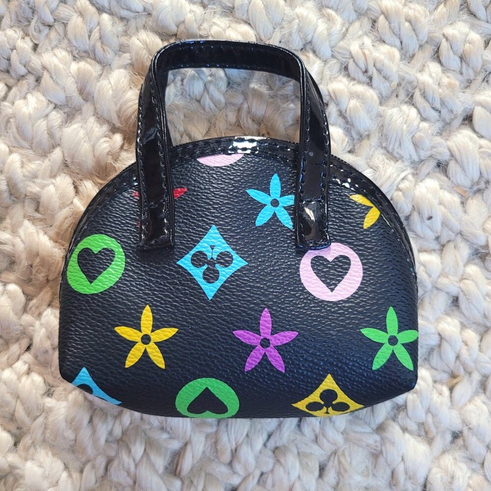 Mini Fashion Handbag Girls Doll Purse Black Colorful
